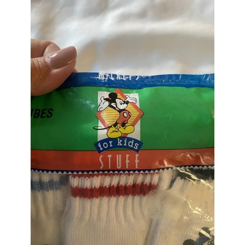 Vintage Disney Babies Mickey Mouse 6 Pair Tube Socks Size 5-7.5 NEW 1980's